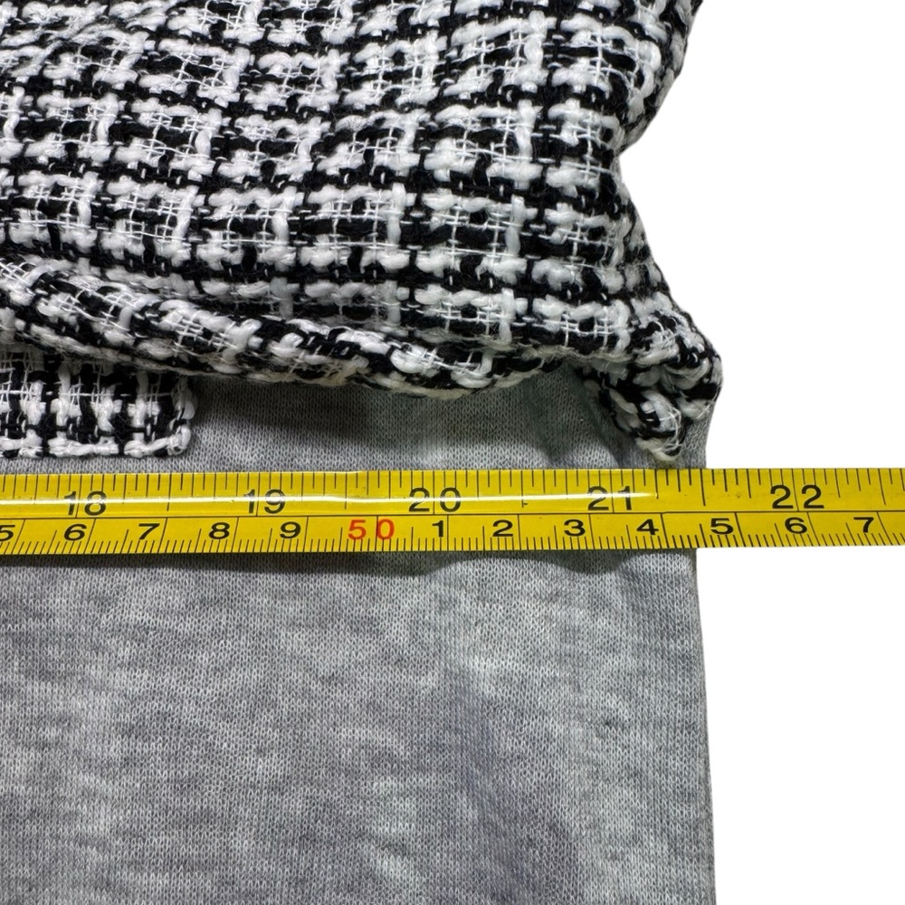 SHEIN- Houndstooth print drop Shoulder Sweatshirt - black / grey - size M - Picture 10 of 12